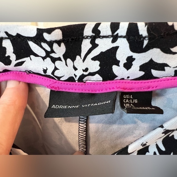 Adrienne Vittadini L Black/White Fit and Flare Mini Skirt - Picture 3 of 4